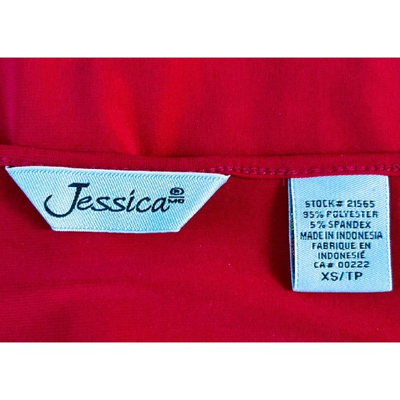JESSICA Red Twist Knot Long Sleeve Top - Picture 3 of 3